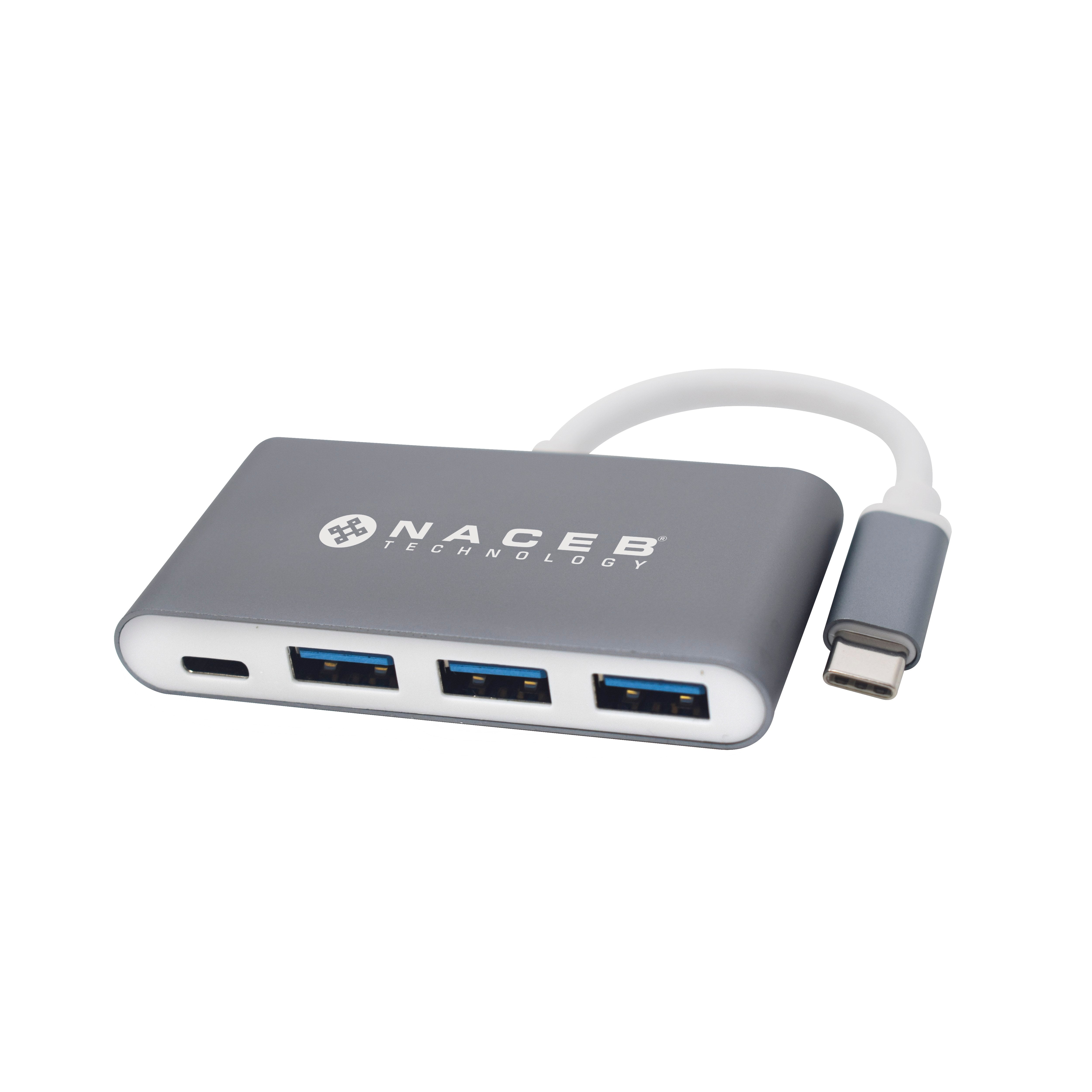 Adaptador NACEB HUB TIPO C A USB 3.0 NA-0112 - Adaptador NACEB HUB TIPO C A USB 3.0 NA-0112 -